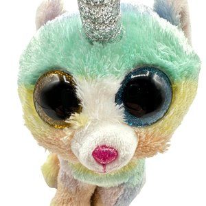 TY Heather the Unicorn Cat Beanie Boo Unikitty Big Eyes Stuffed Animal Plush Toy